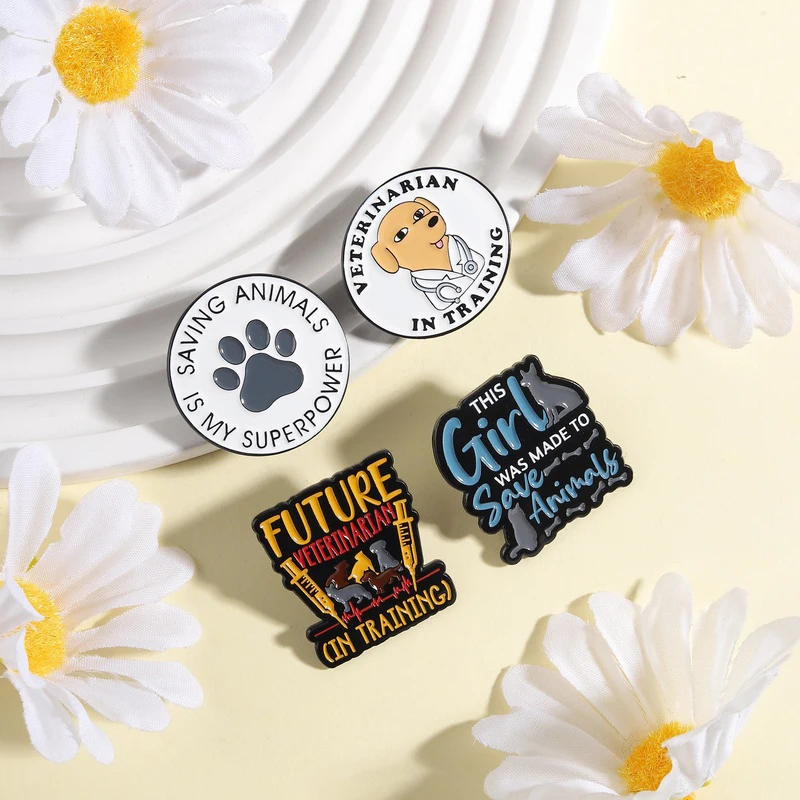 Veterinary Medicine Dog Doctor Enamel Pin Future Veterinarian In Training Saving Animals Is My Superpower Brooch Jewelry Badges