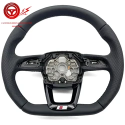 For Audi Q3 Painted Black Semi Perforated Flat Bottomed Sports Steering Wheel