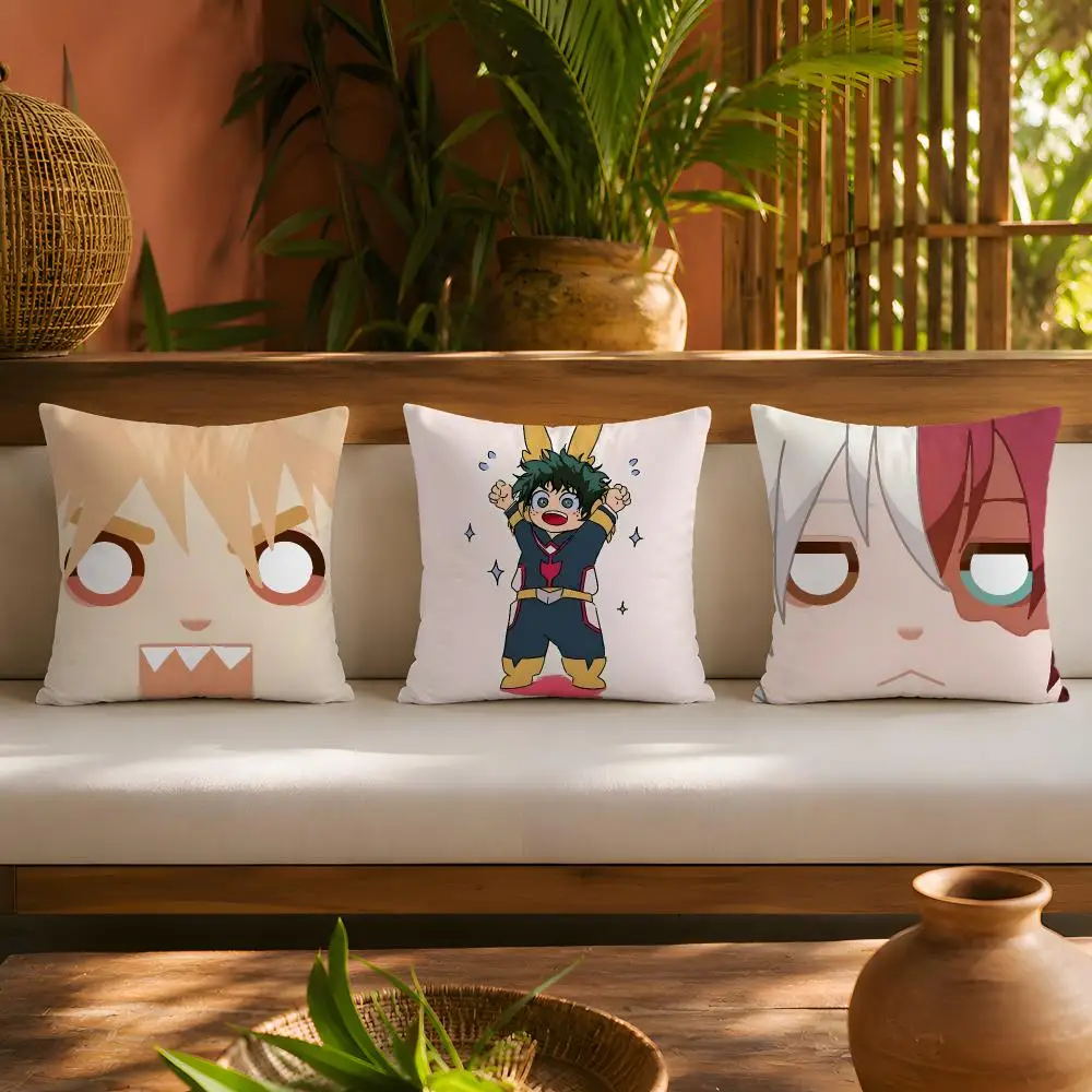 Anime B-Bakugo Katsuki Cushion Cover 1pc Square Plush Pillow Cover Soft Fuzzy Removable Washable Sofa Bed Bedroom Decor