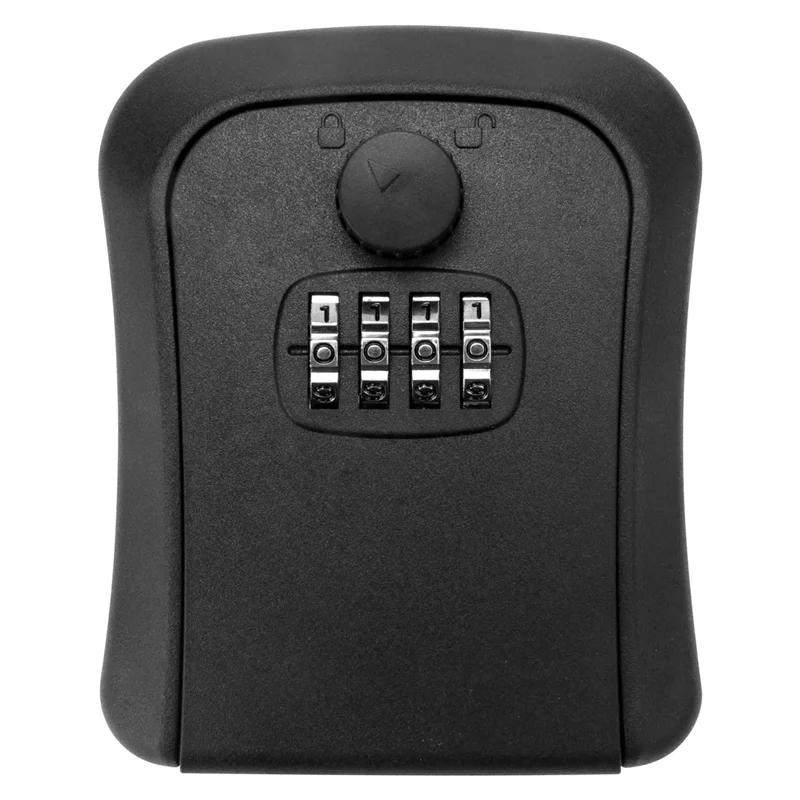 N82R Key Lock Box, Wall-Mounted Zinc Alloy Key Box Weatherproof 4-Digit Combination Key Storage Lock Box