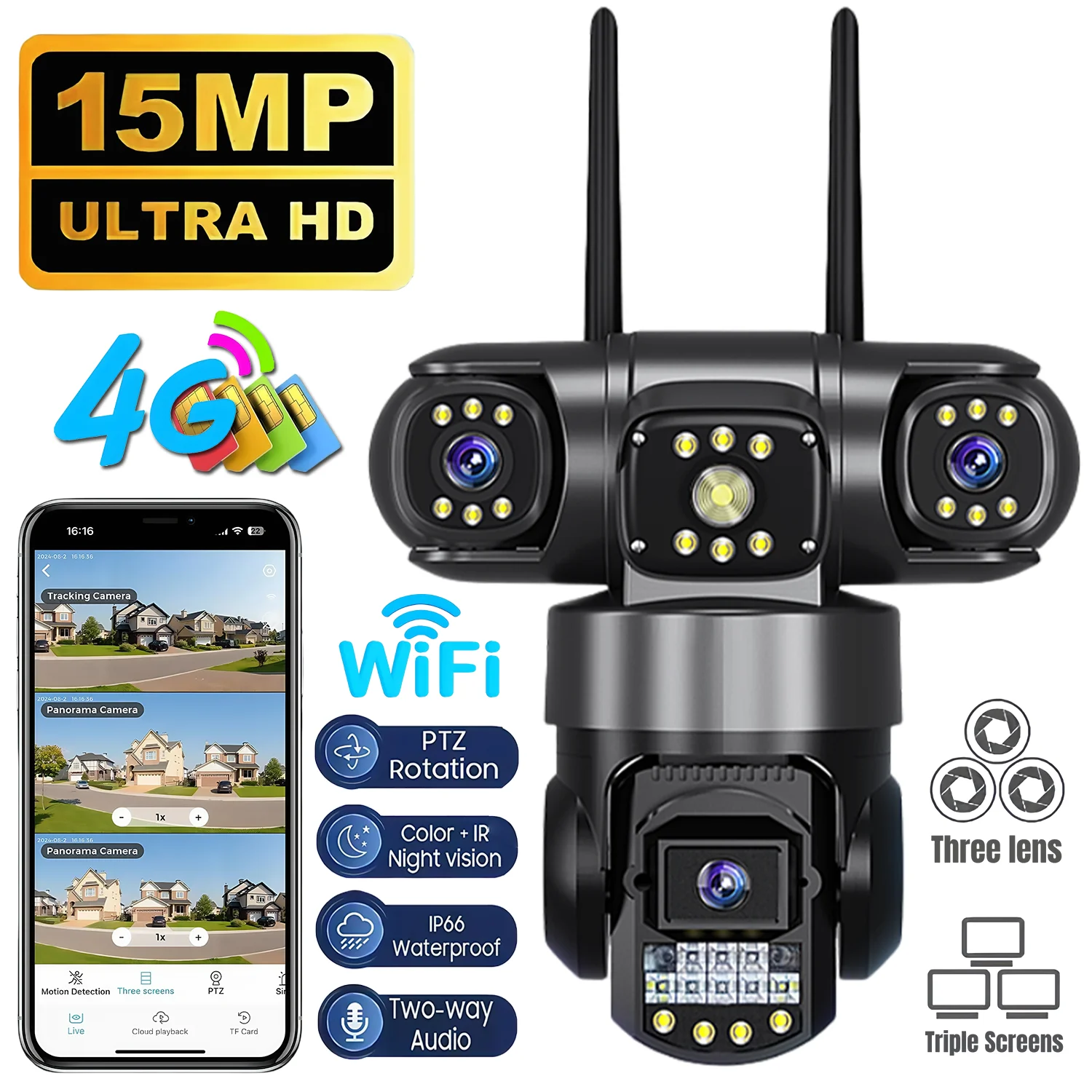 3 Lens 4G Camera Cc… - image