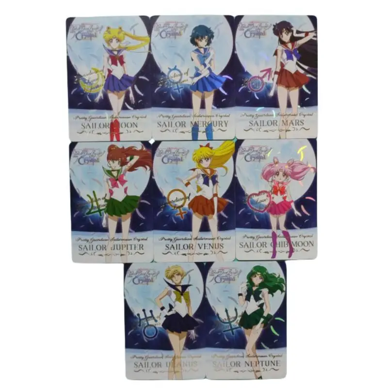 15Pcs/set Sailor Moon Tsukino Usagi Hot Stamping Flash Card Self Made Anime Game Characters Series Color Flash Collection Card