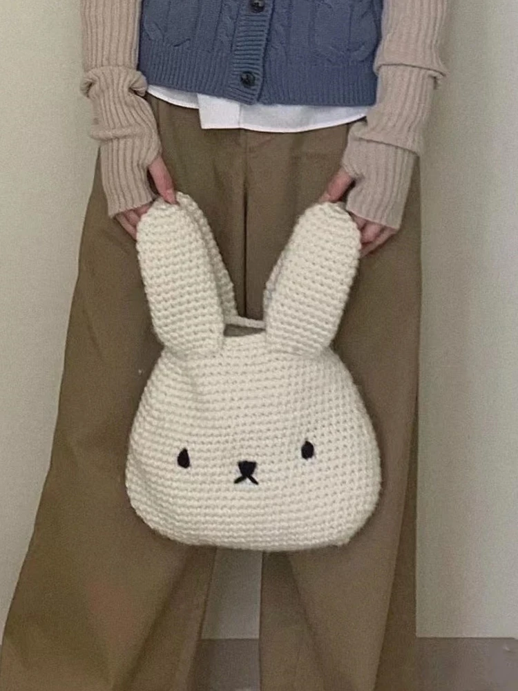 

Hanrted DIY Materials Kit Rabbit Year Bapa Crochet Needle Wool Single oulder Bag for Girlfriend Ordinary Thin