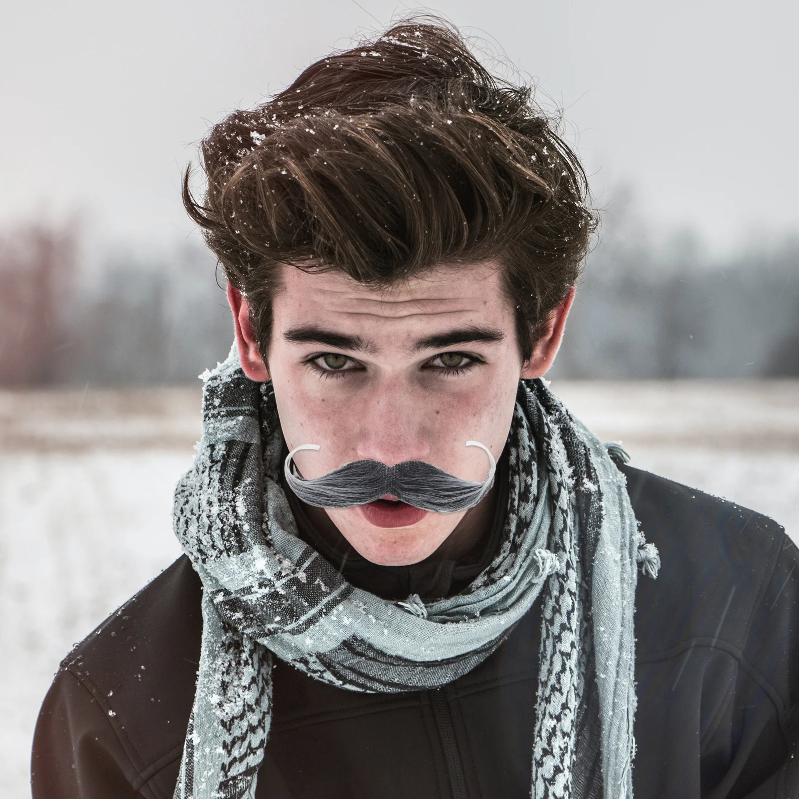 Fausse barbe réaliste pour hommes, 2 pièces, fausse moustache simulée pour Halloween, décor de fête, matériau sûr