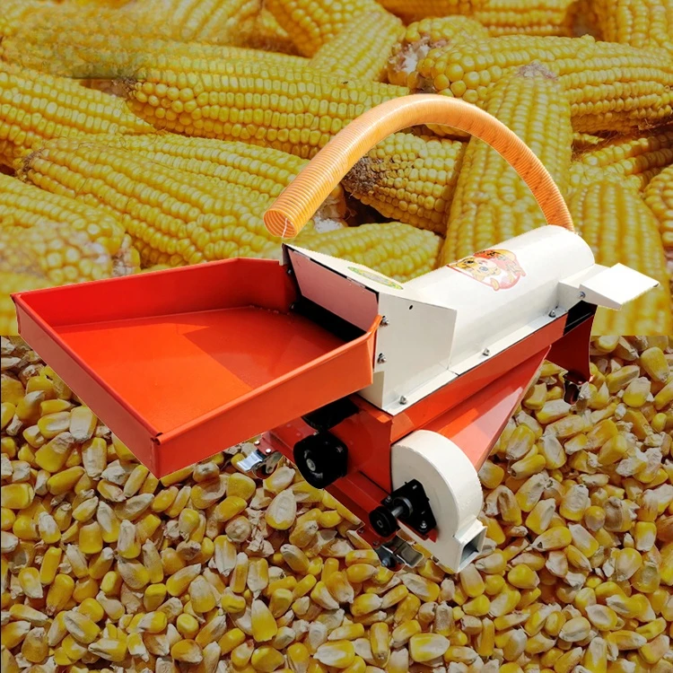 Small mini manual mobile electric sweet dry corn maize threshing thresher sheller machine