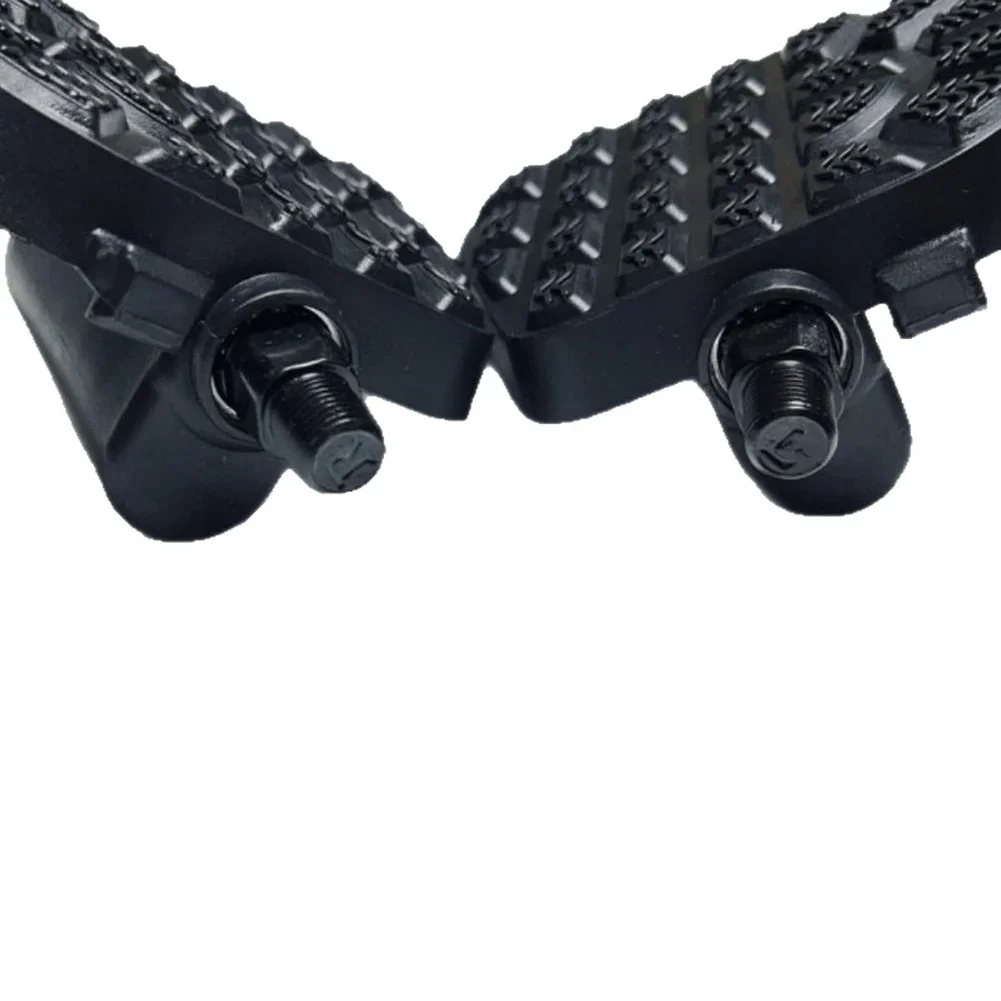 1 Pair Exercise Bike Pedals With Straps For Indoor Cycling 1/2 And 9/16 Inch Spin Bike Replacement Parts Black