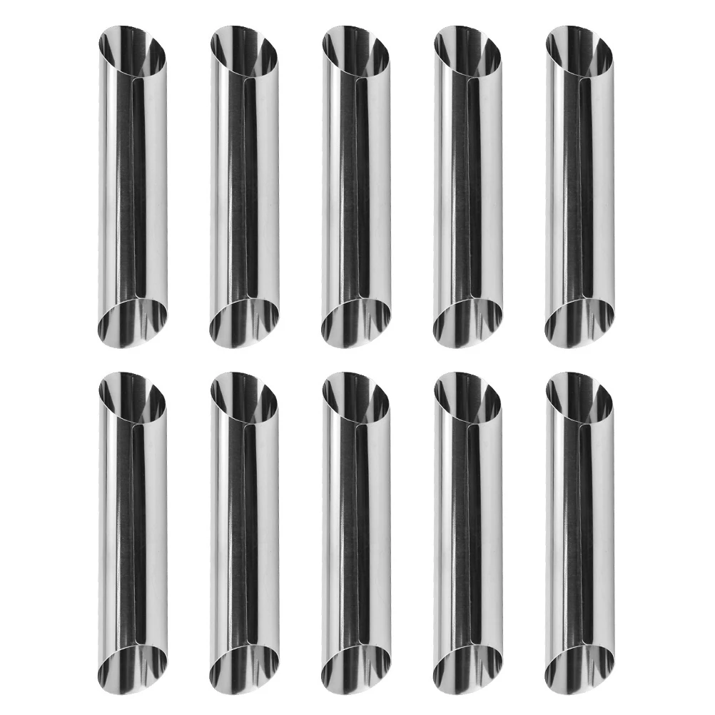 

20 Pcs Croissant Baking Tools Stainless Steel Danish Molds Spiral Tubes Kitchen Gadgets Coiled Cannoli Silver Resistant