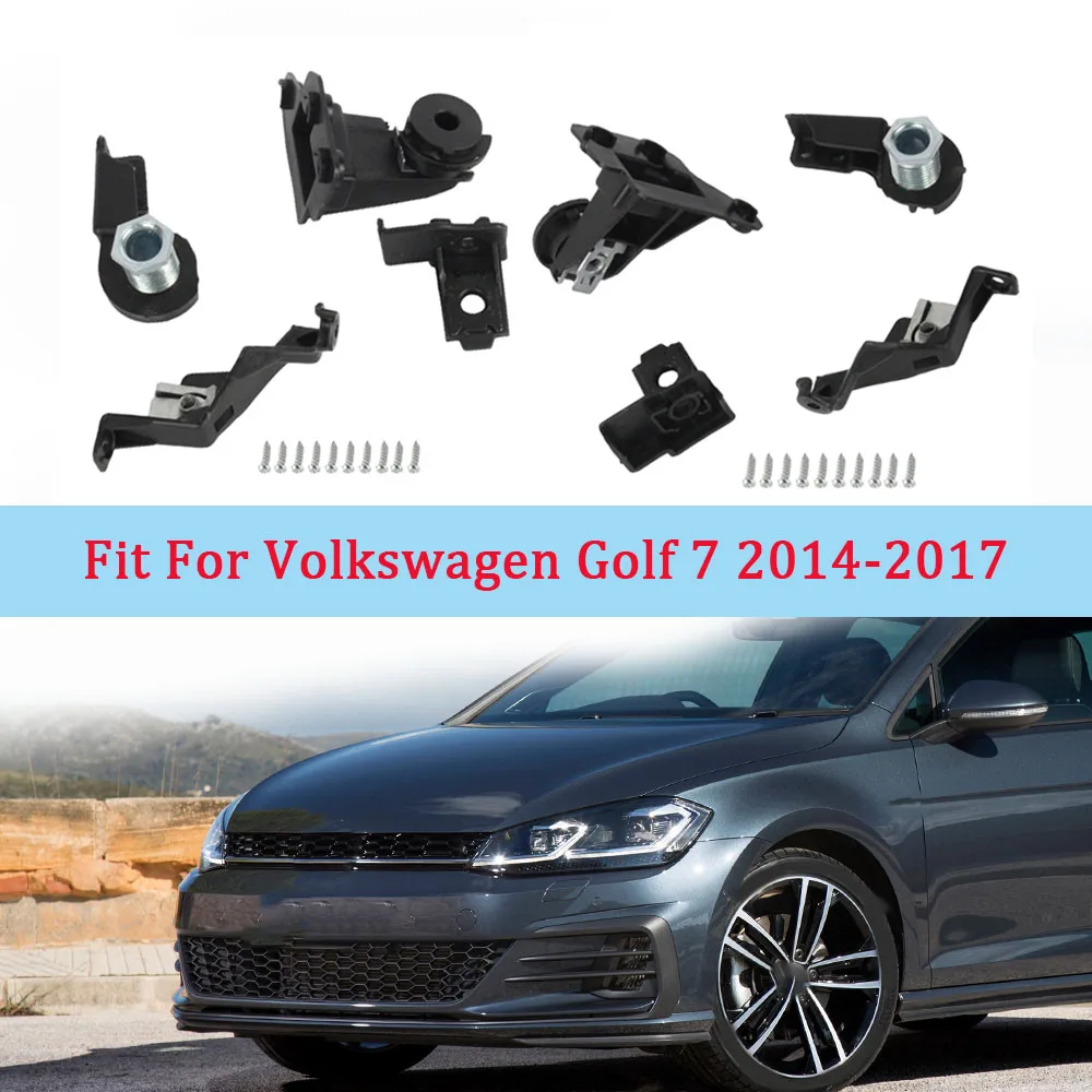 Car Front Bumper Headlight HeadLamp Bracket Repair Kit For Volkswagen Golf 7 2014 2015 2016 2017 5G0998225 5G0998226 Plastic