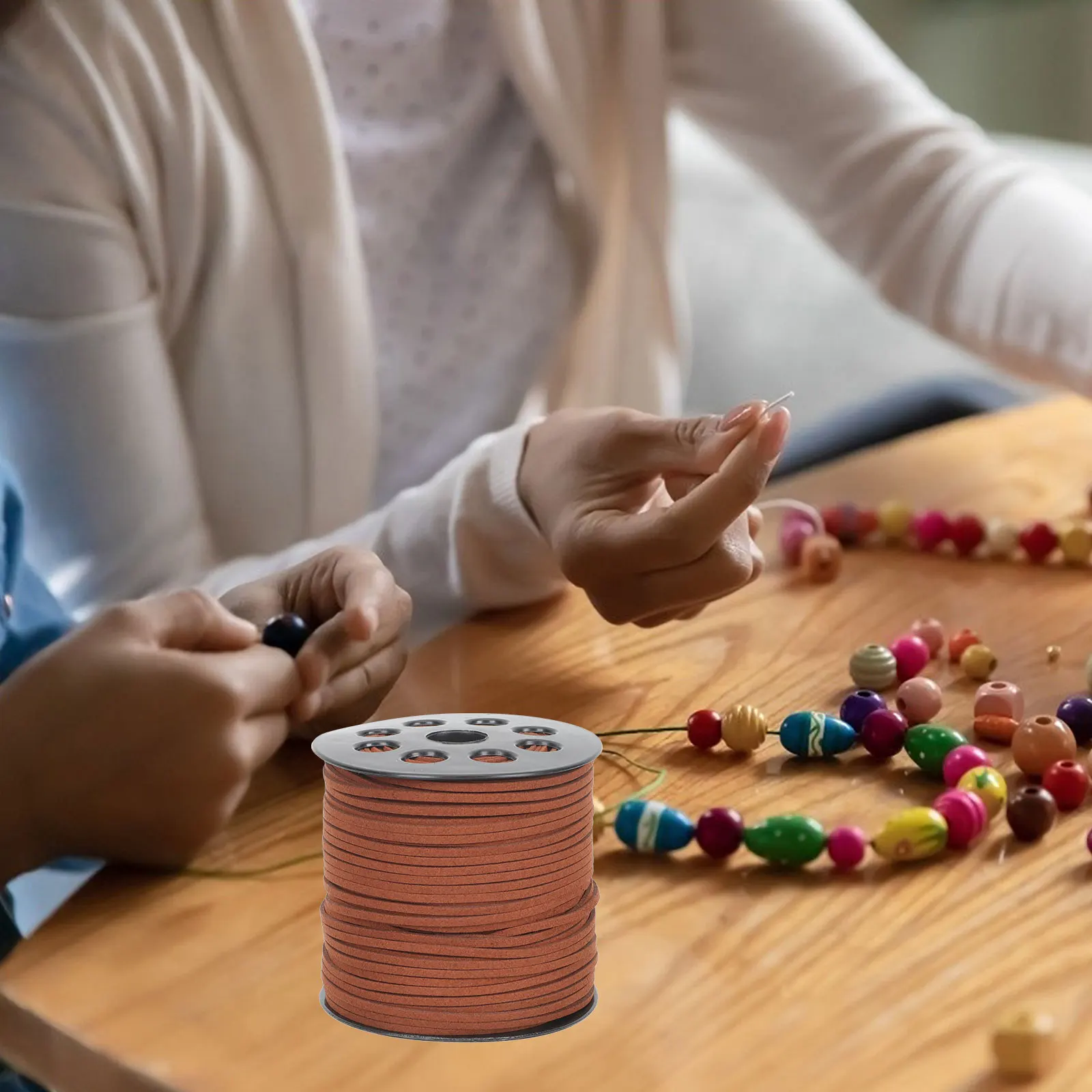 

2.6mm Double sided Fleece DIY Necklace Bracelet Making Cord 90M Reel Light Brown Suede Cords Beading Ropes Jewelry Accessories