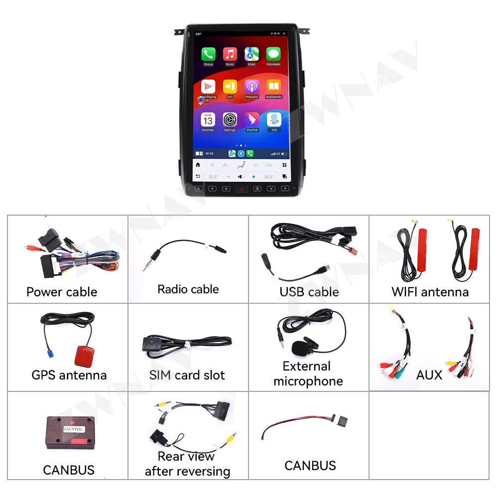 For Ford F150 2013-2014 Syn1/S2 Android 13 NA Version Car Radio 14.4“ Screen Navi Wireless GPS Stereo Multimedia Player&Carplay