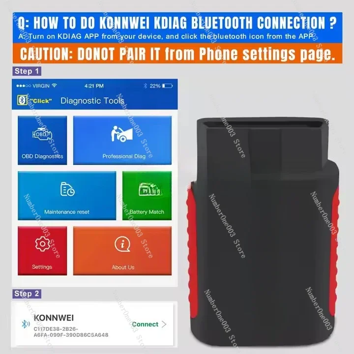 

KDIAG OBD2 Полный диагностический инструмент системы для ABS SRS