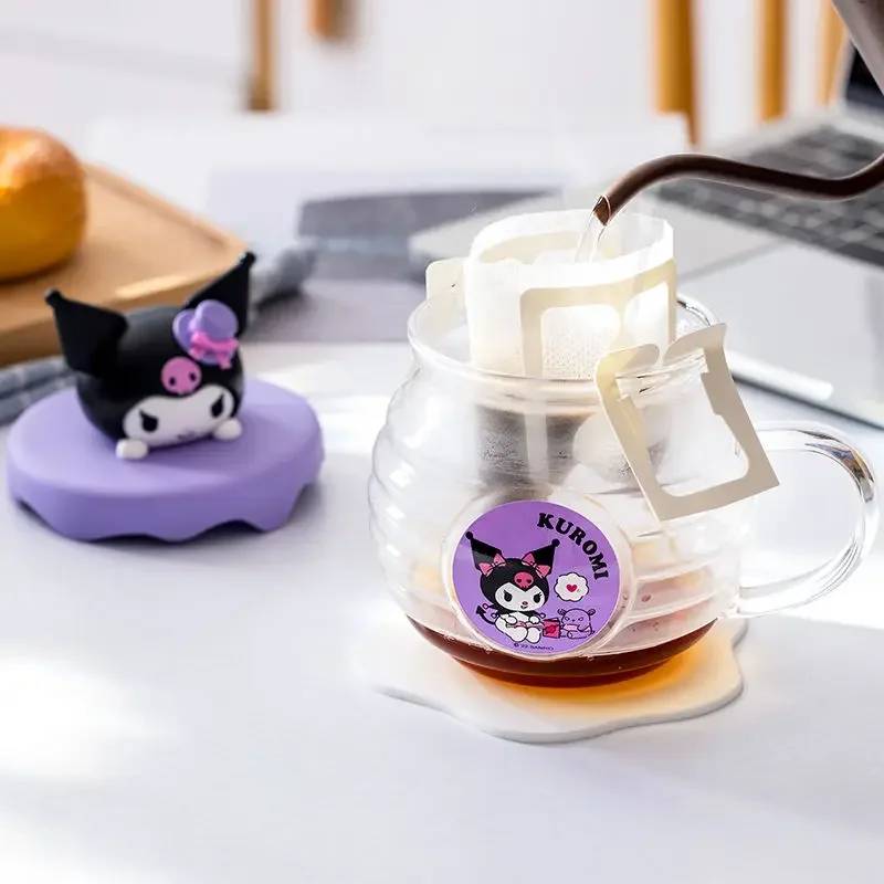 

Sanrios Hellokitty медовый горшок, милая стеклянная чашка Kuromi для сока, молока, чая, напитков, мультяшная молочная чашка, кавайная чашка для дома и офиса на завтрак