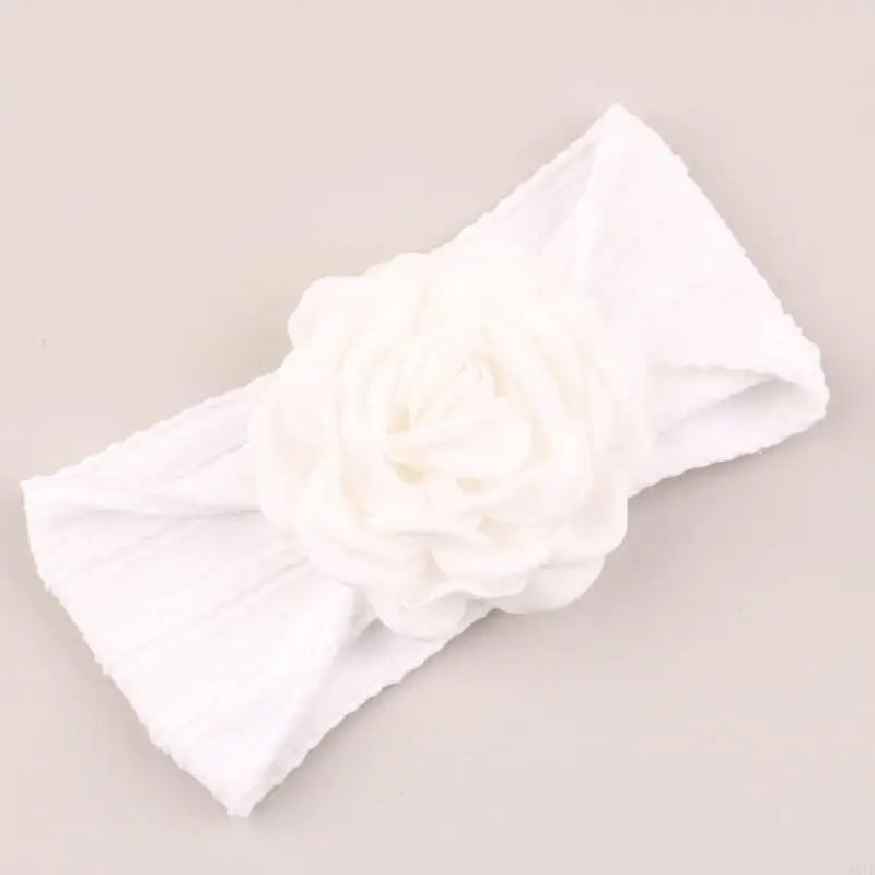 

581F Breathable Nylon Baby Headband Sweet Flower Charm Hair Band Elastic Headwear For 0-36 Months Enhancing Cuteness
