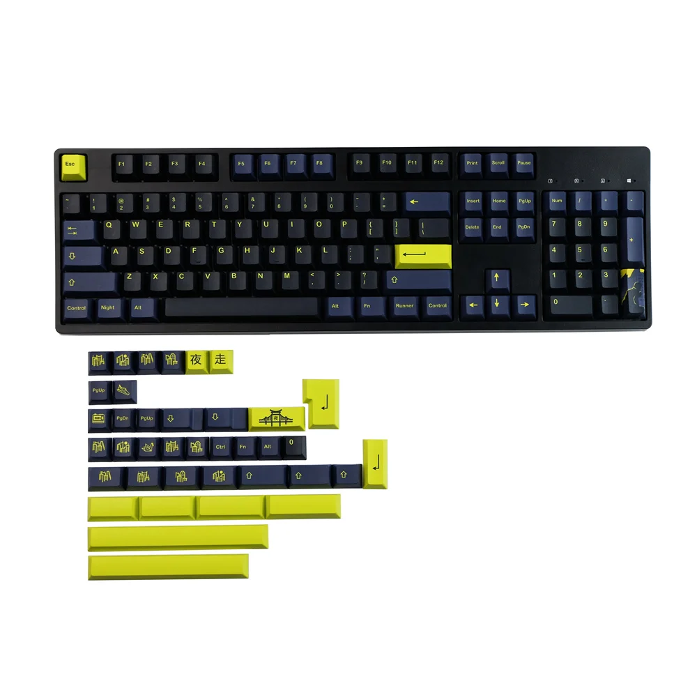 Klawiatura mechaniczna PBT Keycap profil wiśniowy GMK klawisze nocne ISO wprowadź 2U 2,25u 2,75u 3U 6,25u 7U klawisze spacji