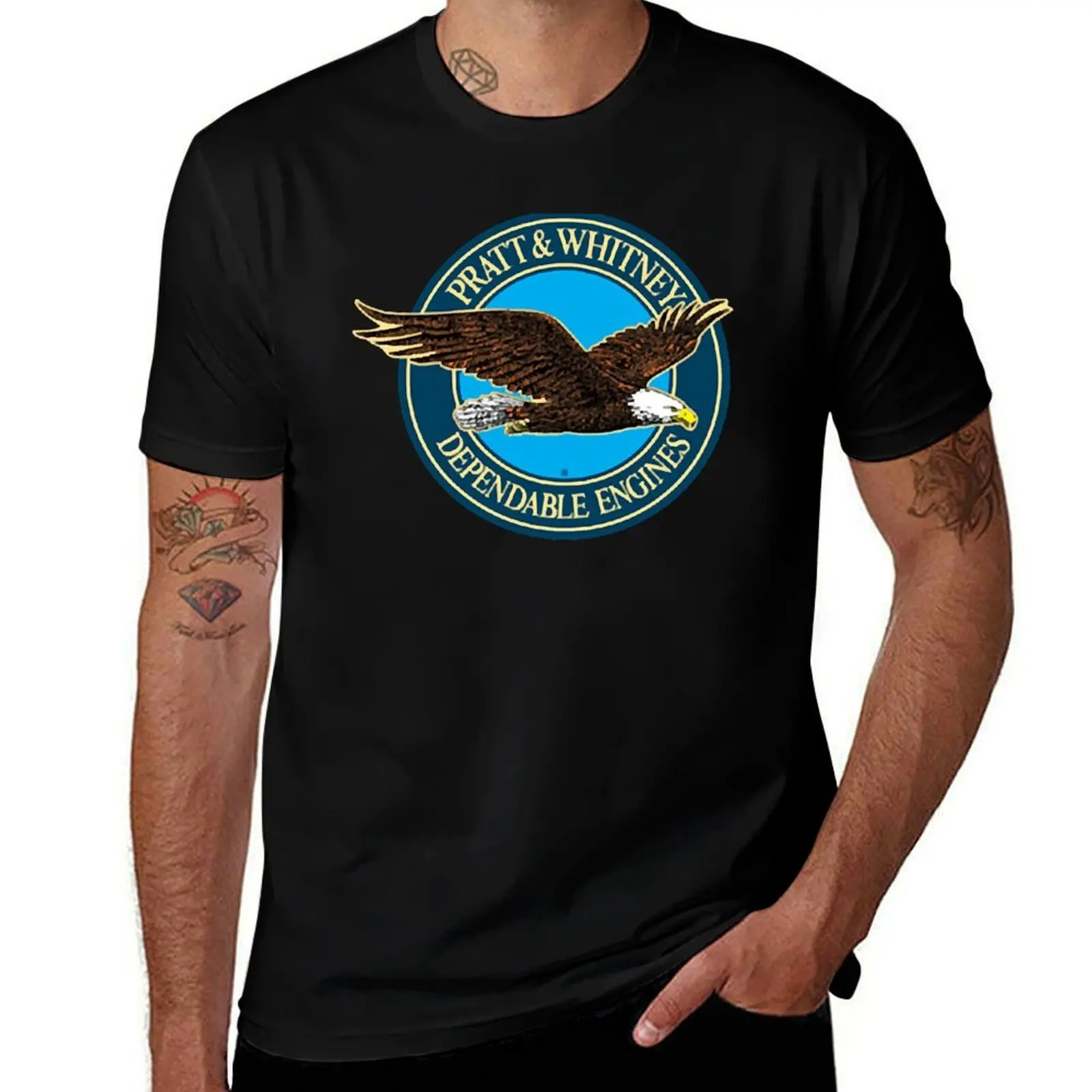 Pratt & Whitney Logo T-Shirt Basic Solid Color Short Sleeve Cotton Top