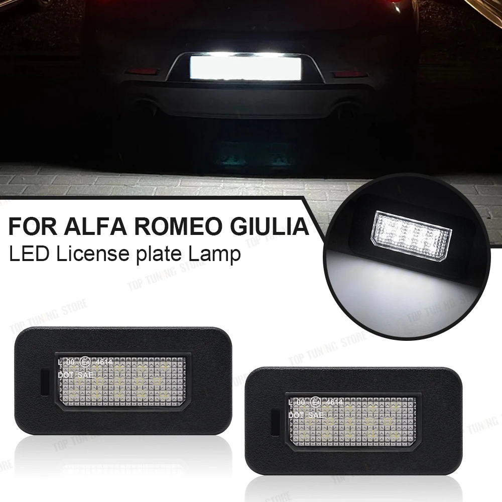 

2Pcs LED License Plate Light For Alfa Romeo Giulia 2016-2022 For Alfa Romeo Stelvio 2017-2022 Number backlight Lamp 50532562