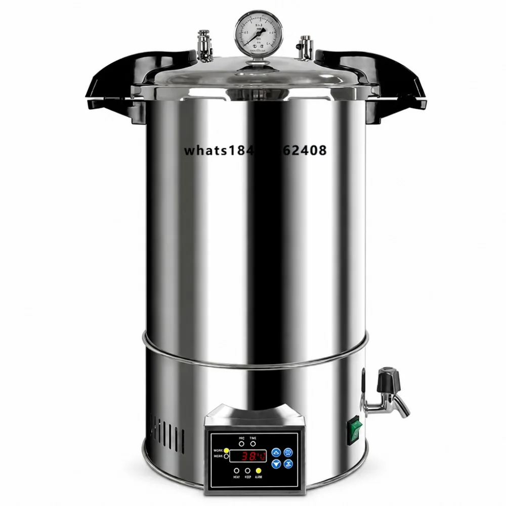 24L Digital Autoclave Steam Sterilizer Quick Open Vertical Stainless Steel Lab Medical 126C 0.165MPa
