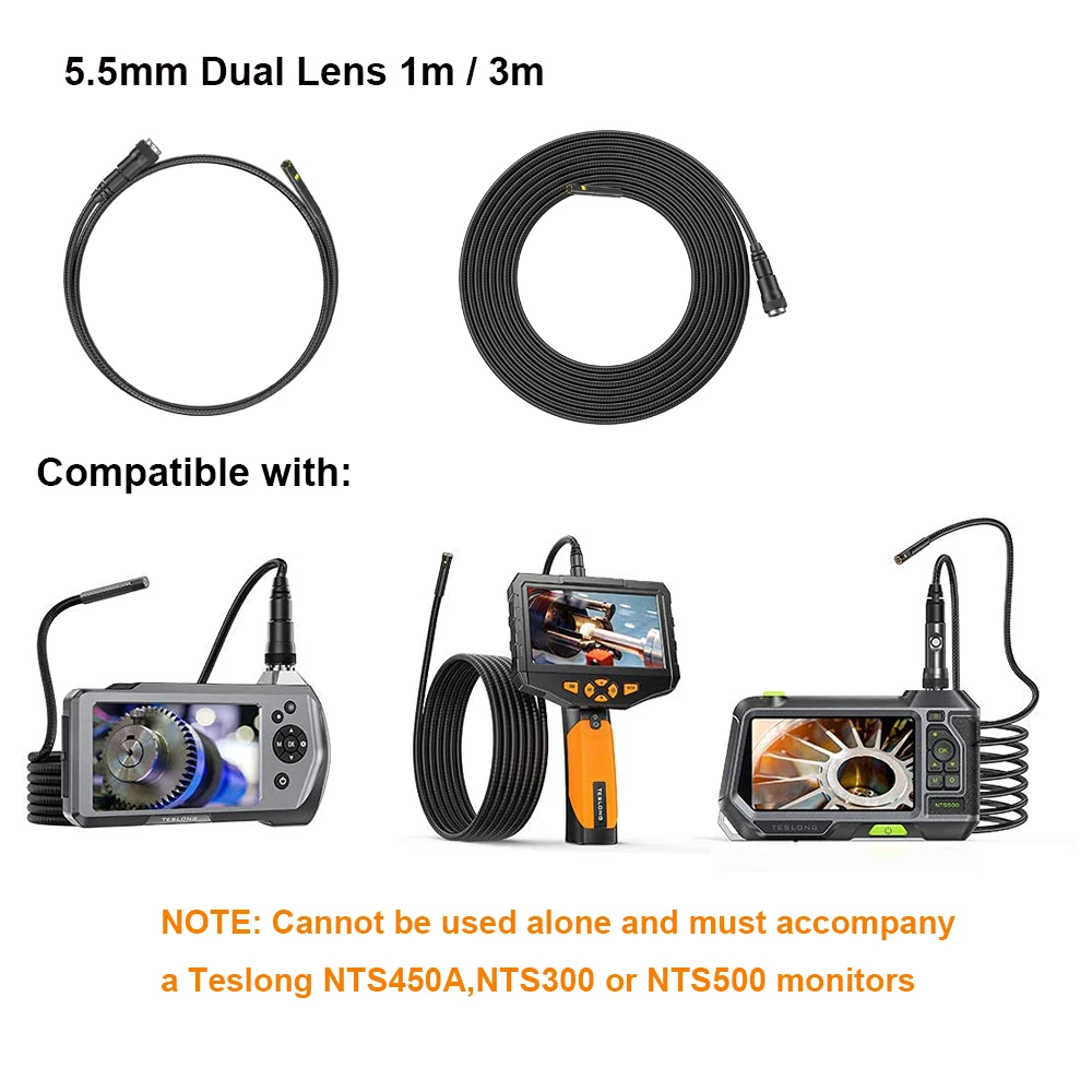 TESLONG MS450 Dual-Lens Endoskopkamera – 1080P HD, 5 M Sondenlänge, 8 Mm, Wasserdicht