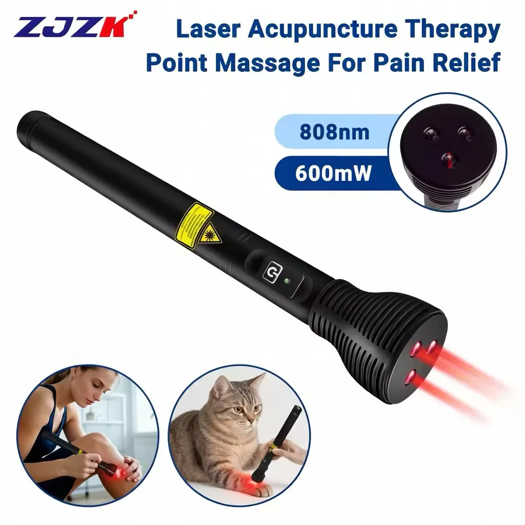 NEW2026 Home 600mW 808nm Low Level Laser Acupunctuur Meridian Massage Pen for Pet Pain Relief Laser Therapy Red Light Device
