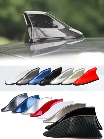 New Car Roof Shark Fin Antenna Cover Sticker Carbon Fiber Universal Auto Radio AM FM Antenna Signal Amplifier Car Accessories