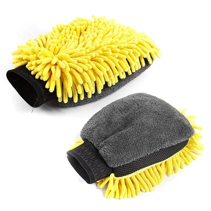 Waterproof Car Wash Microfiber Chenille Gloves Thick Car Cleaning Mitt Wax Detailing Brush Auto Care Double-faced Glove view 6