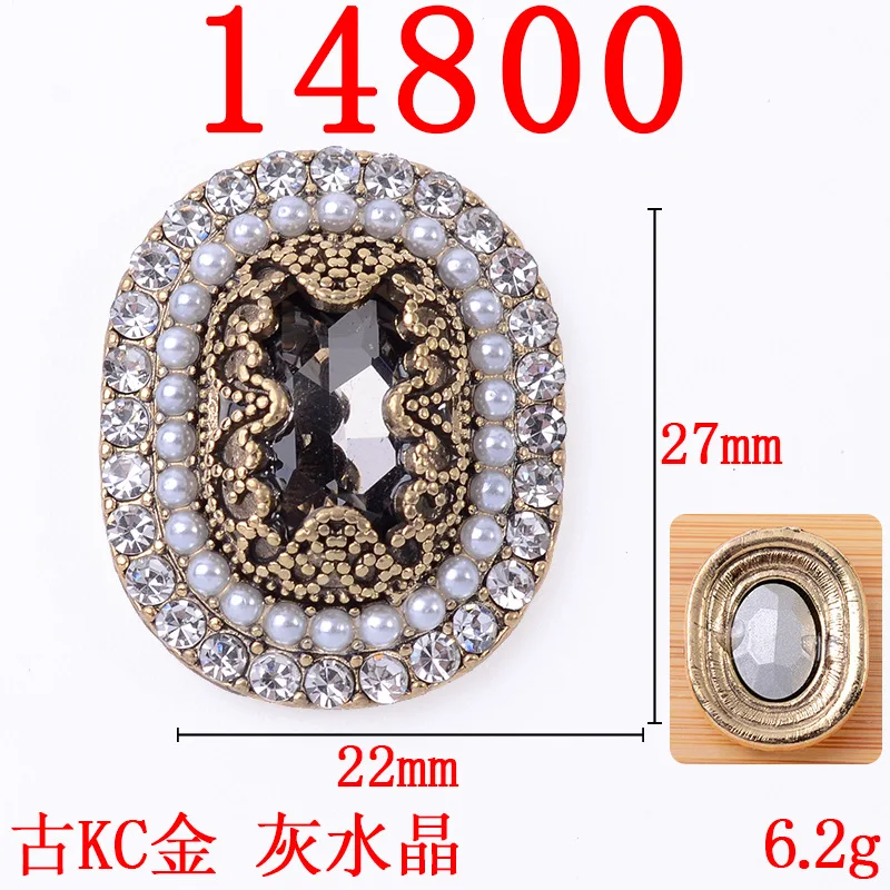 DIY clothing bag material retro court inlaid pearl crystal peach heart oval flower plate alloy accessories wholesale