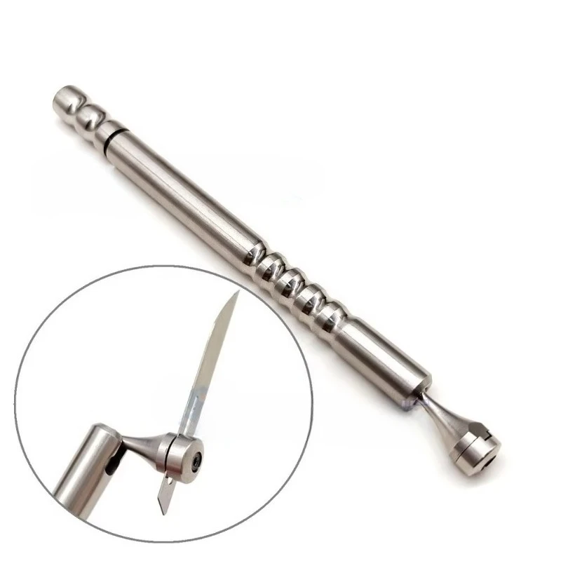 Best Implant Tool 360° Range Adjustable Lab Scalpel Handle No.3 Stainless Steel Lab Blade Handle Rotatable Type
