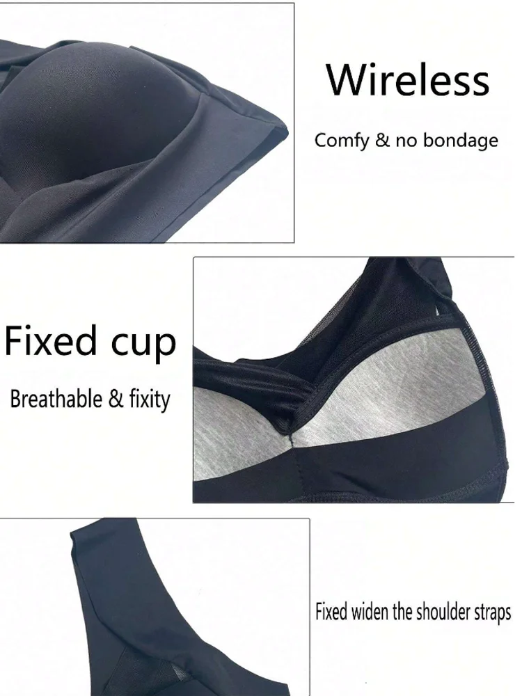 Women Seamless Bras Sports Plus Size Sexy Bras Patchwork Lace Push Up Underwear with Chest Pad Yoga Underwear Women Underwear