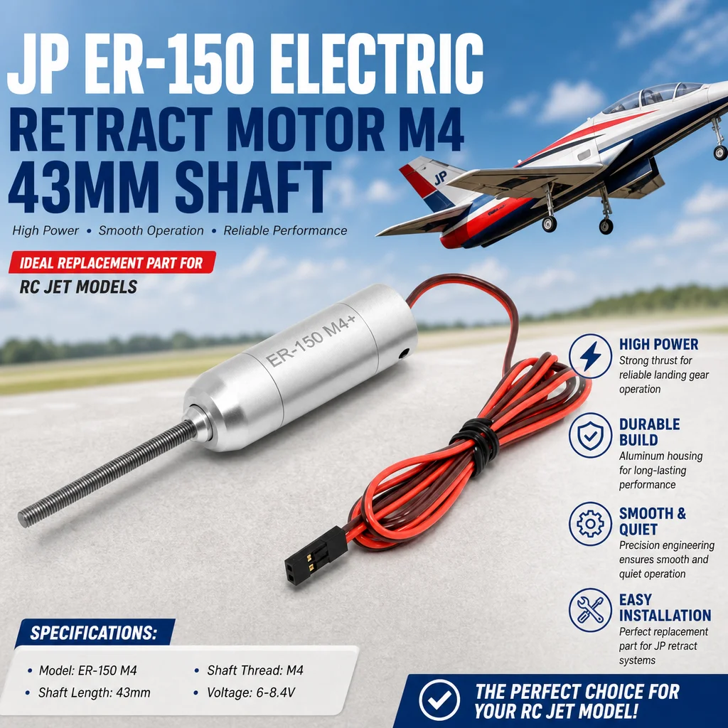 JP ER-150 Electric Retract Motor M4 43mm Shaft High Power Replacement Part