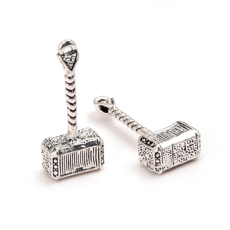 4pcs Silver Color 42x17mm Hammer Charms Hardware Tool Pendant For DIY Handmade Metal Alloy Jewelry Making Accessories image 4