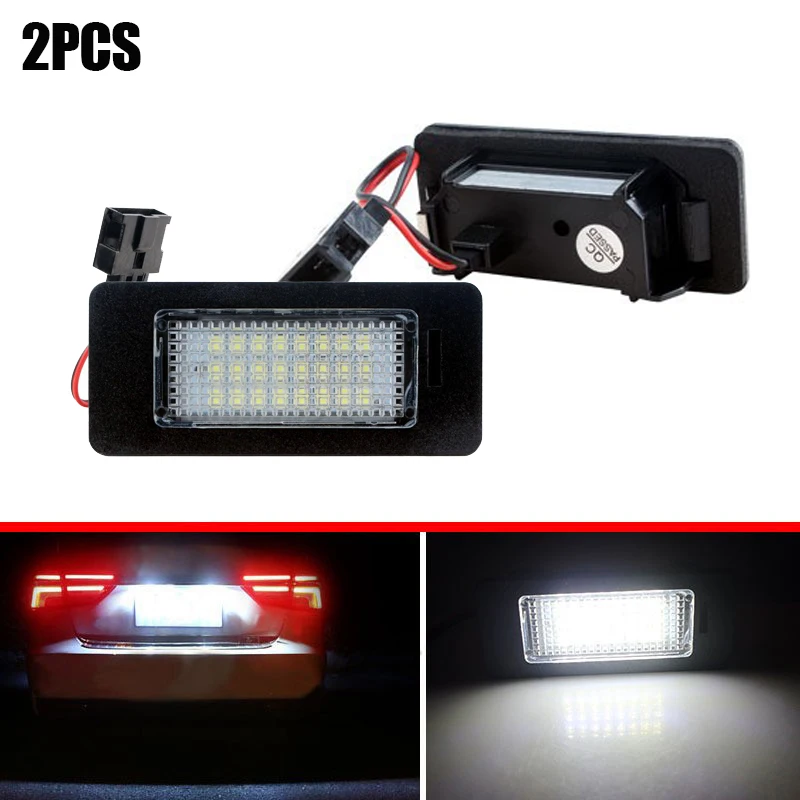 2x LED for Audi A4 B8 A5 Q5 S5 TT A1 S4 A6 A7 2008-2013 for VW PASSAT 5D R36 Car Number License Plate Light