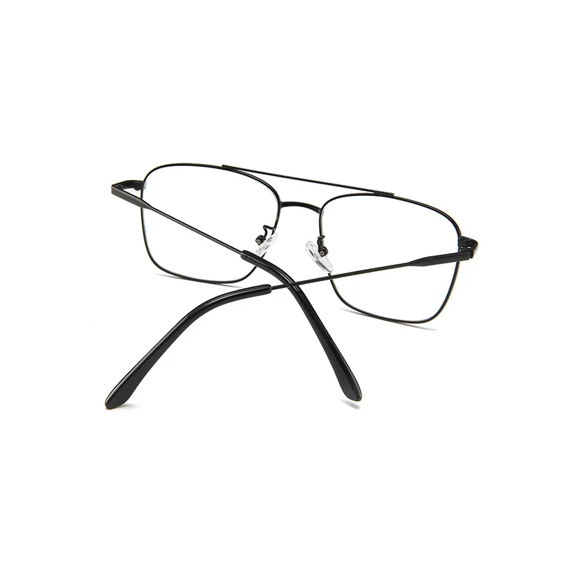 SHONEMES Double Bridge Plain Glasses Metal Frame Classic Square Eyeglasses Gold Black Silver for Men Women