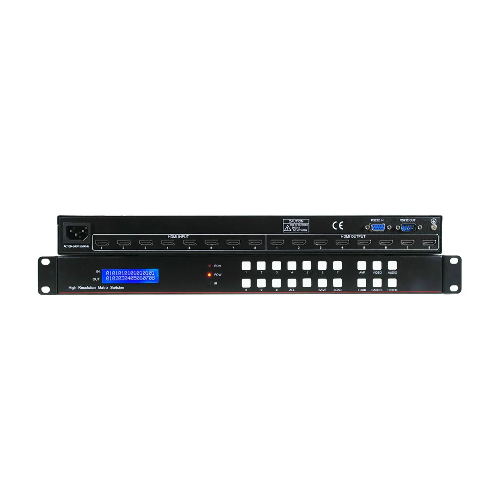 

2026 8x8 matrix Switcher 3D Av matrix Video Switcher Supports Multiple Control Panel