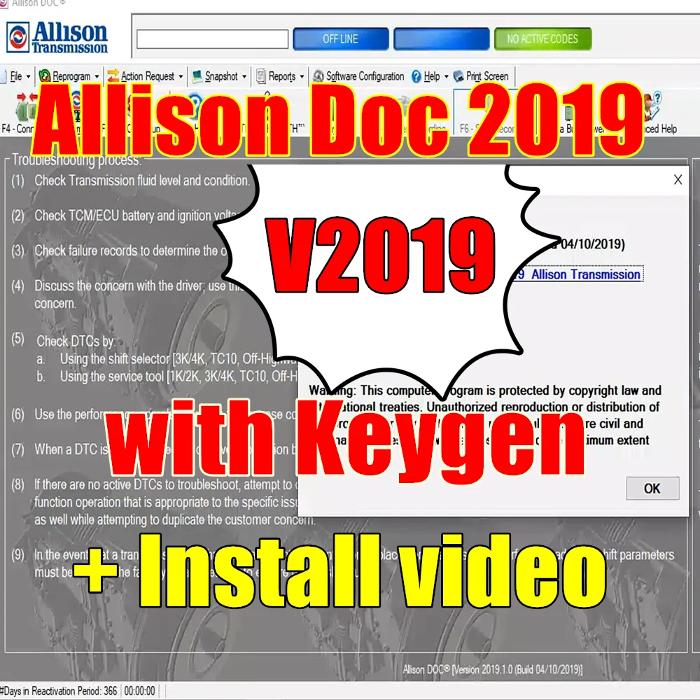 Allison DOC 2019 with keygen unlimited install + GEN5 File Transmission PC-Service Tool Can Work For NEXIQ Tool