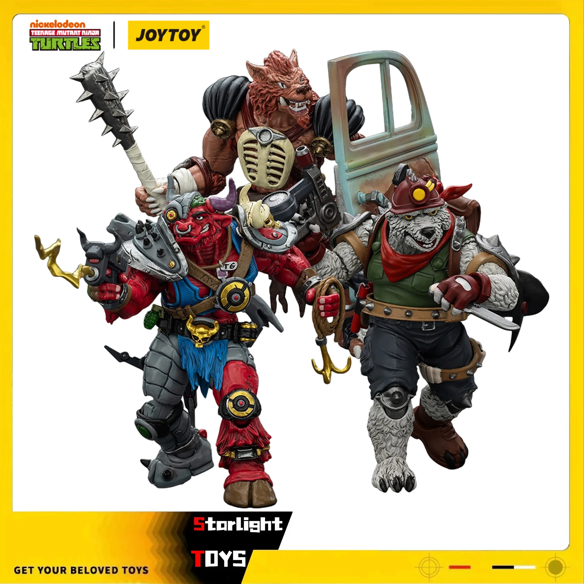 

JOYTOY 1/18 Action Figure TMNT-Dirtbag Groundchuck Rahzar Model Toy Doll