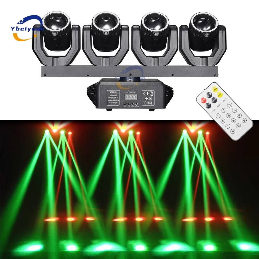 150W Mini 4 Head Moving Head Beam Light With Aperture DMX Remote Control Professional Disco Stage Christmas Party Effect Light