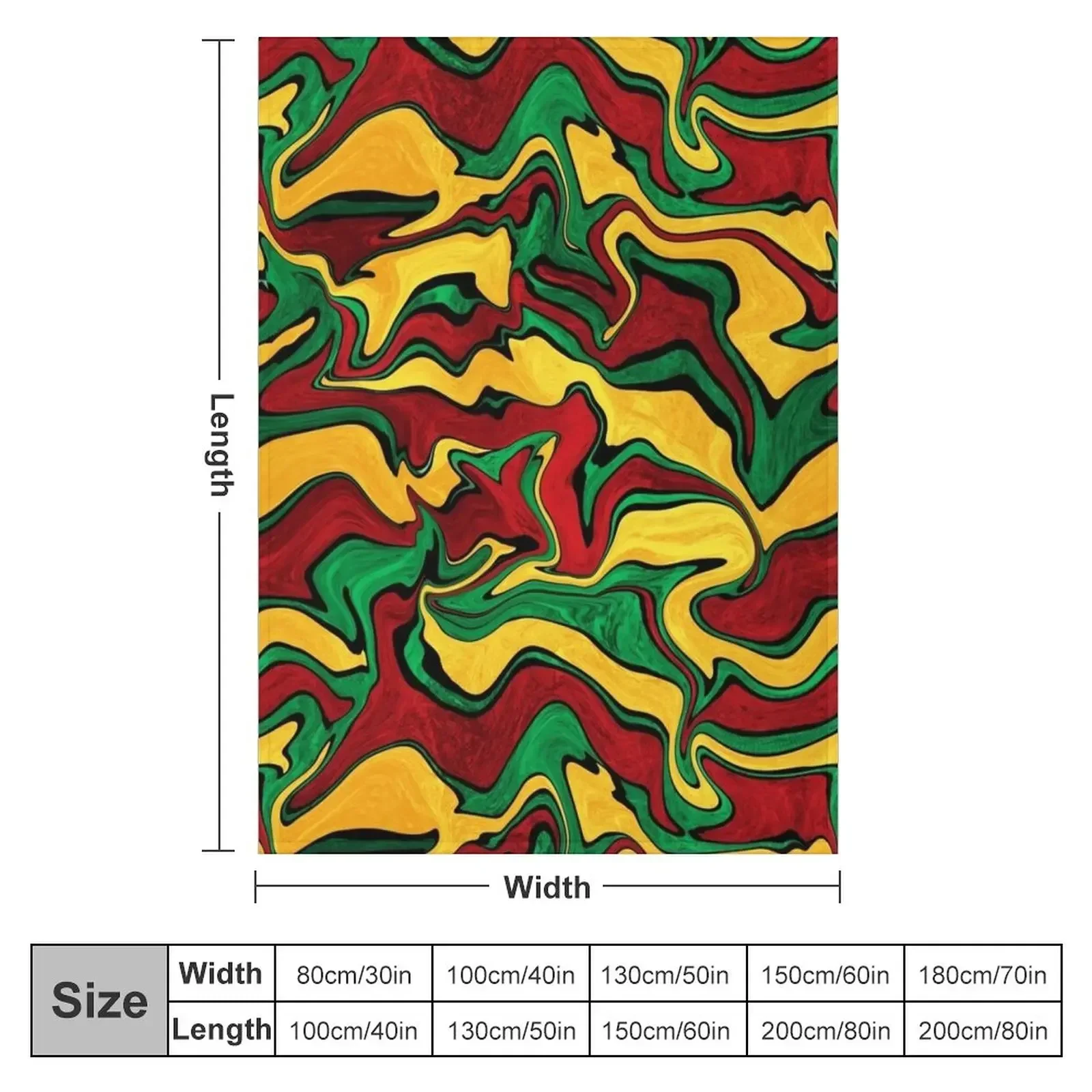 Liquify art with rasta colors, Rastafarian swirl pattern Throw Blanket For Decorative Sofa Luxury St Blankets