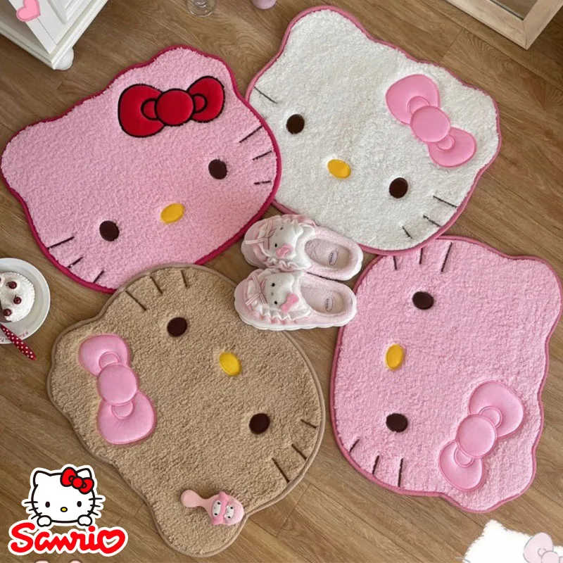 

Sanrio HelloKitty мультяшный ковер для дома, мягкие меховые коврики для творчества, мультяшная детская спальня, прикроватная тумбочка, пушистая нескользящая подставка для ног, украшение