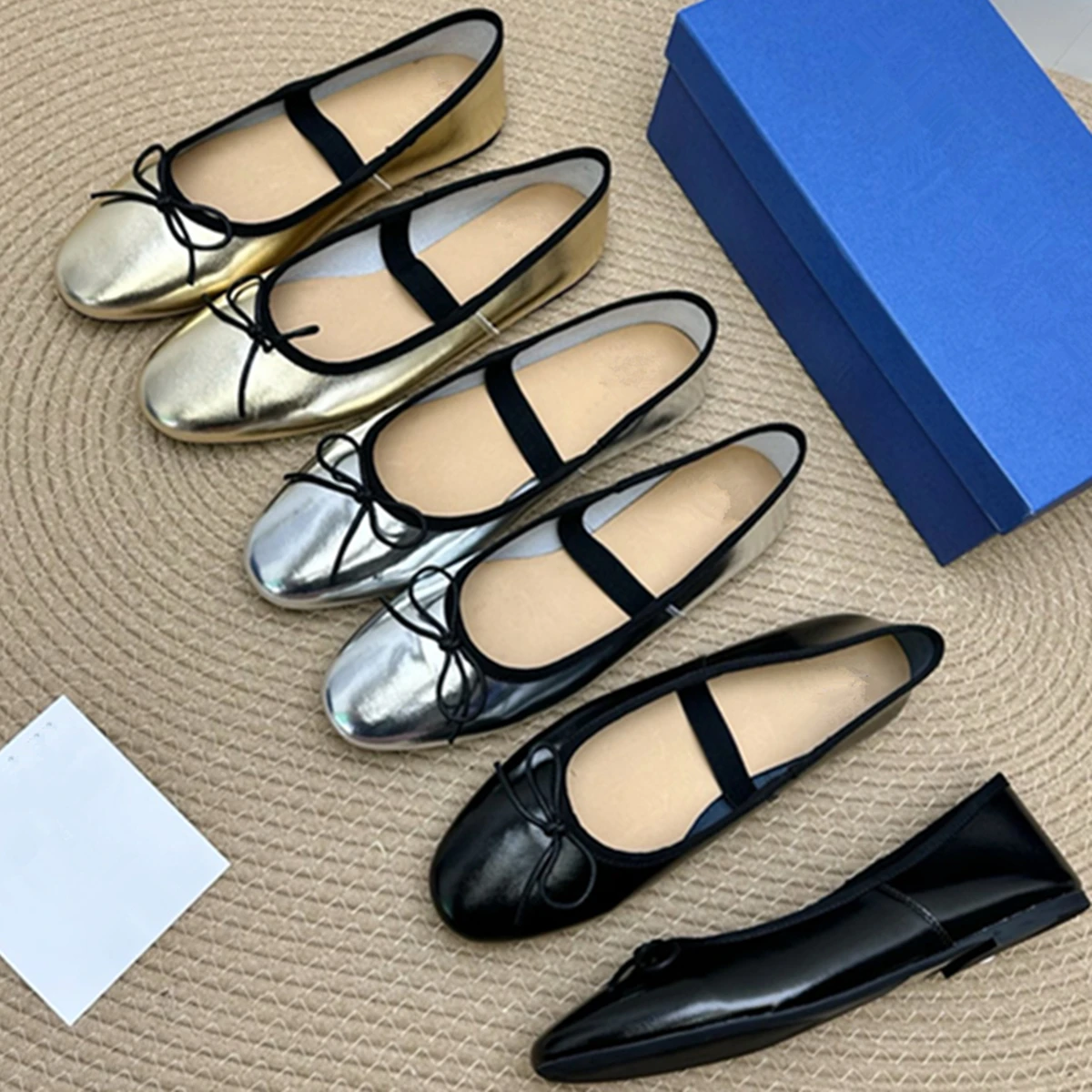 

Maxdutti French Sheepskin Soft Comfortable Mary Jane Shoes Minimalist Metallic Retro Elegant Slip-on Loafers Flat Shoes Women