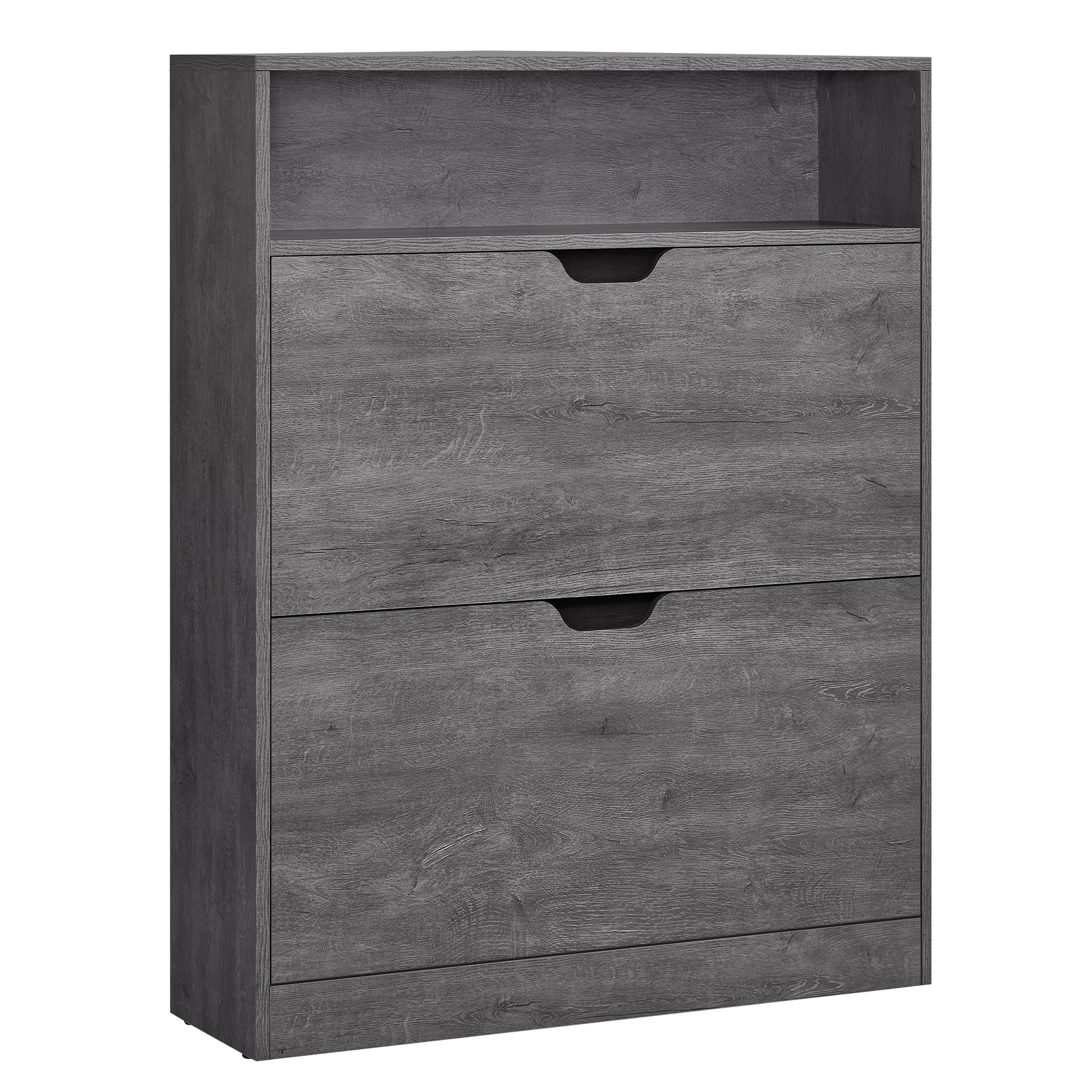 xx-Modern Space-Saving 2 Flip Drawers Shoe Cabinet White Slim Freestanding Shoe Storage Racks For Narrow Entrance*