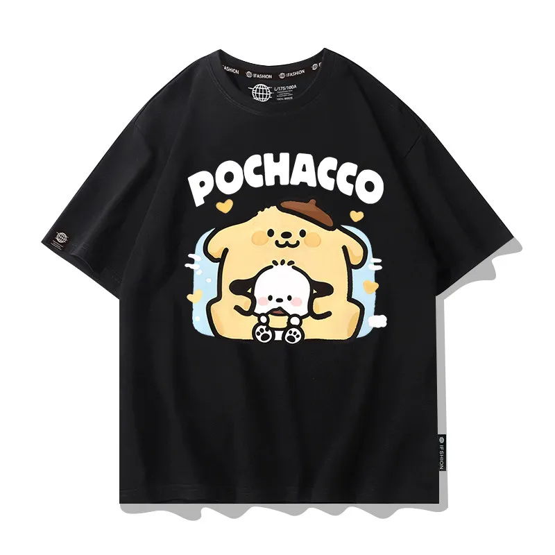 

Детская футболка Candy Colored с принтом Pudding Dog Pacha Dog, из чистого хлопка, для родителей и детей, свободного кроя, с круглым вырезом, с коротким рукавом