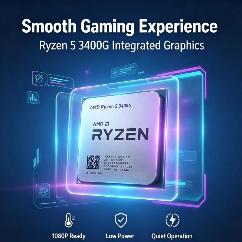 AMD R5 3400G 3.7GHz 65W Quad-Core Eight-Thread Vega 11 Graphics APU AM4 CPU Without Cooler