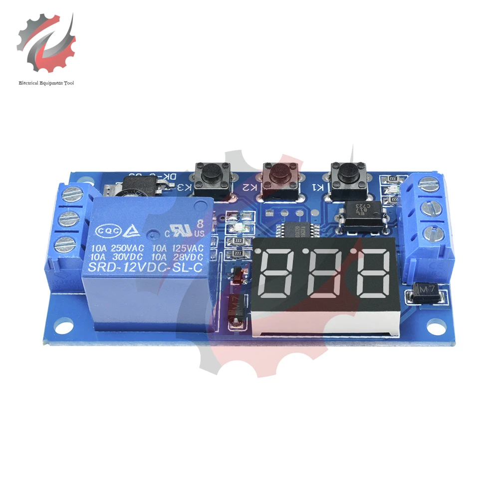 12V 24V LED Digital Display Automation Delay Relay Trigger Time Circuit Timer Control Cycle Adjustable Solid State Relay Module