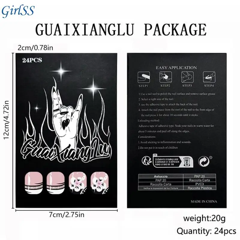 Presse carrée sur ongles fleur faux ongles colles sur ongles paillettes acrylique faux ongles T4MB