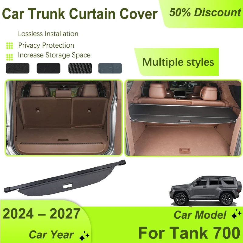 

Car Trunk Storage Rack Covers For Tank 700 Hi4-T 2024 2025 2026 2027 Retractable Shade Rear Cargo Liner Shelter Auto Accessories