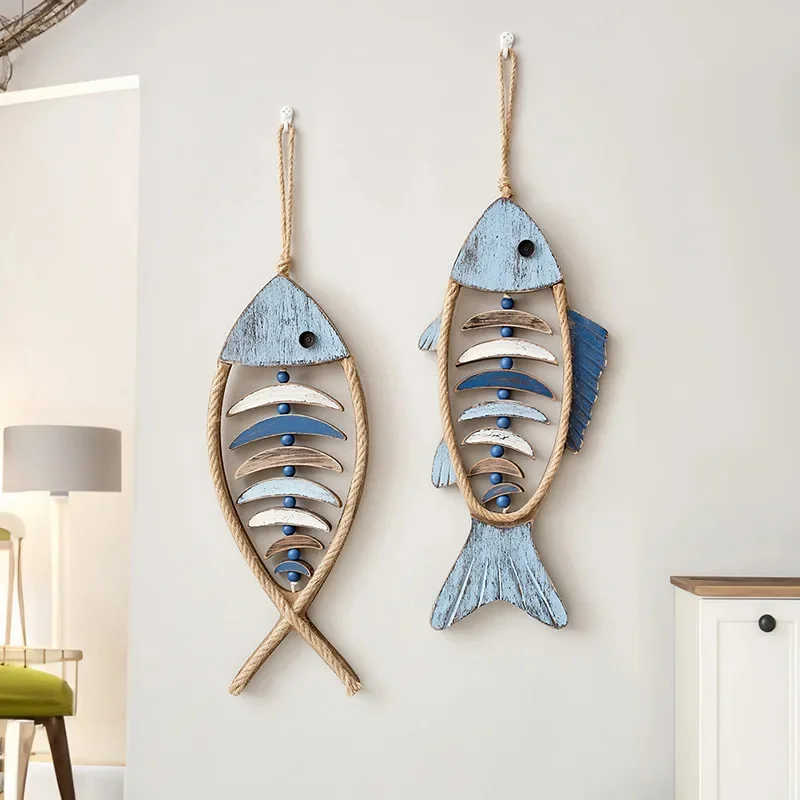 

New Mediterranean Wall Decoration Three-dimensional Small Pendant Fish Shaped Model Room Children's Room Wall Decoration