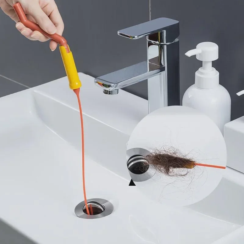 1Pc Hand Cranked Pipe Toilet Drain Household Sink Drainage Anti Clogging Cleaner