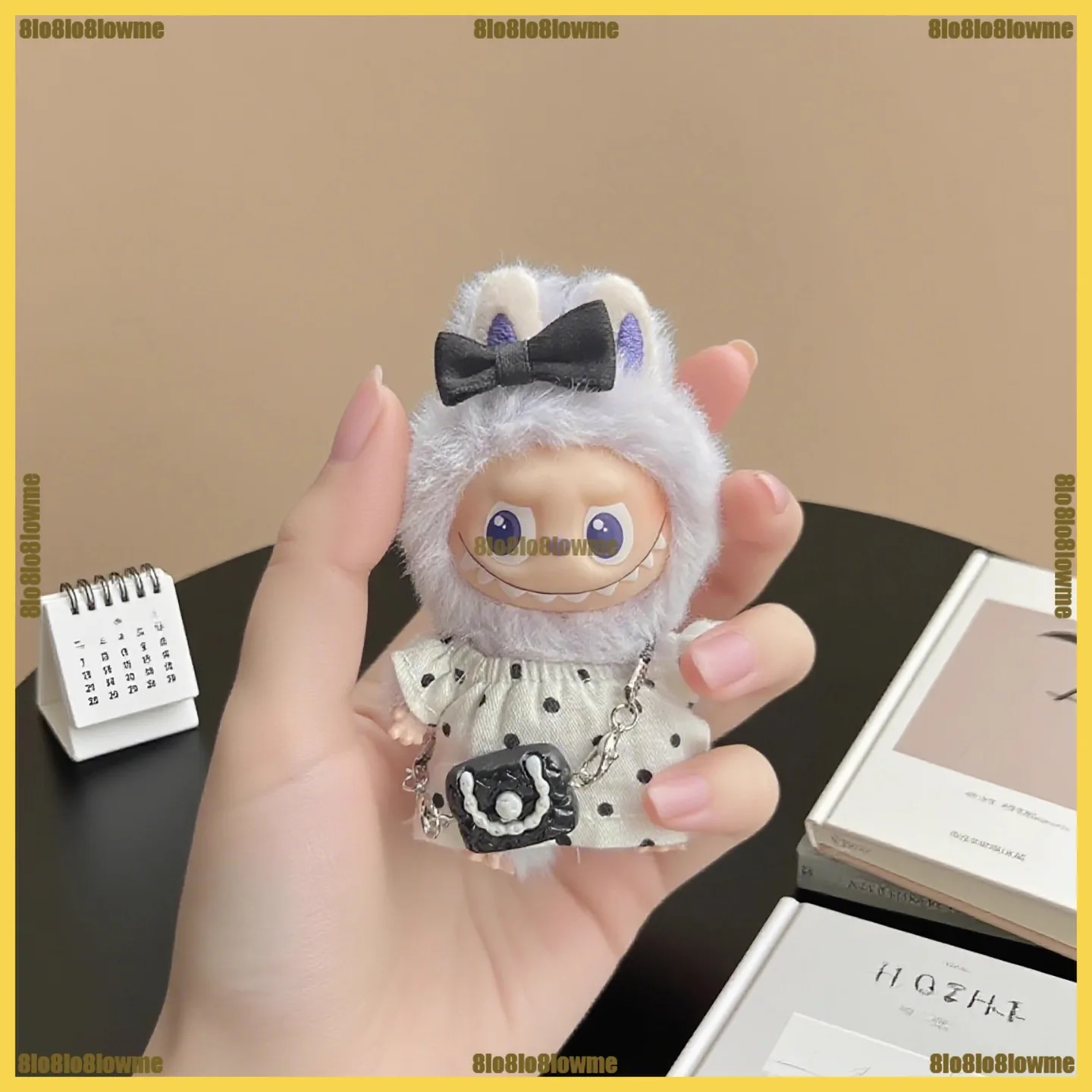 

Clothes Sweet Belted Dress Bag 3-piece Set Mini Plush Doll Clothing Fashion Doll Accessories Diy GiftNew Labubu 4.0