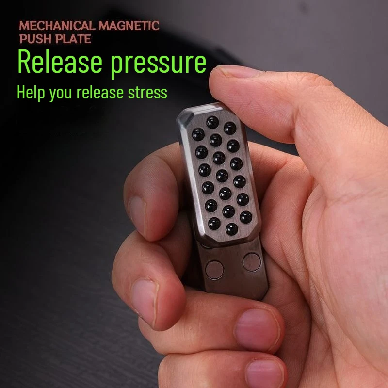 Mechanical Magnetic Push Plate Fidget Toy Metal Stress Relief Toy for Adults Anxiety Relief Finger Slider Anti Stress Toys