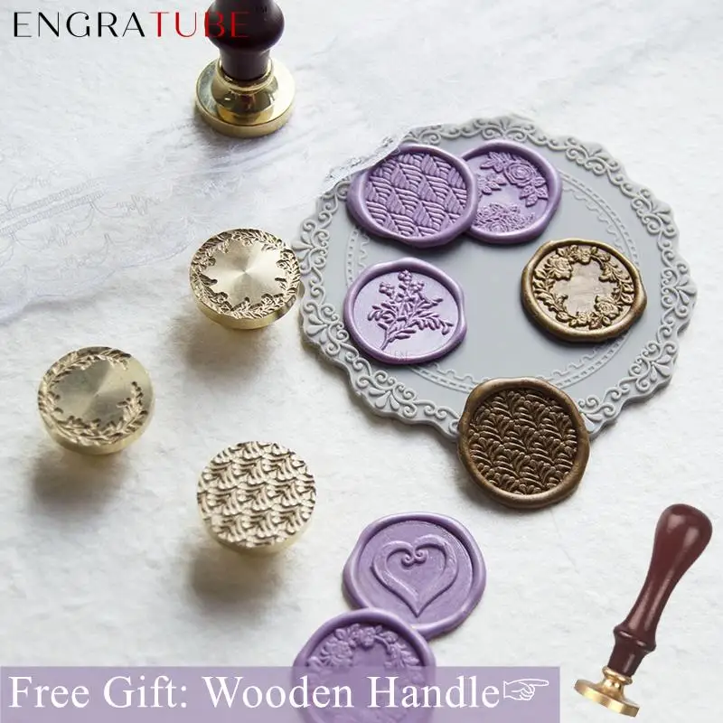 Plant Flower Wax Seal Stamp Peony Flower Wreath Fleur De Lis Retro Antique Sealing Wax Scrapbooking Stamps Wedding Invitation